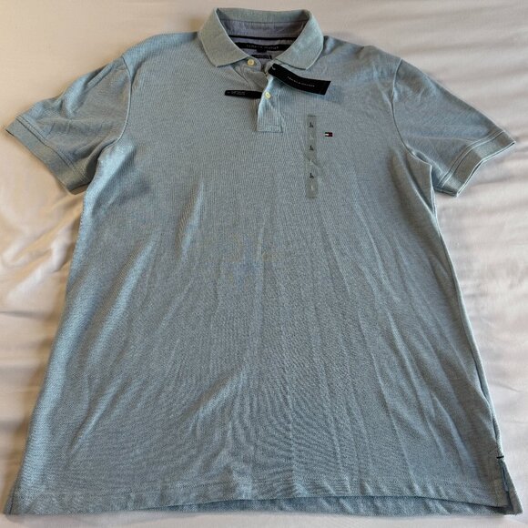 NEW Tommy Hilfiger Custom Fit Men's Casual Polo Shirt – Light Blue – Large – NWT - Picture 1 of 10